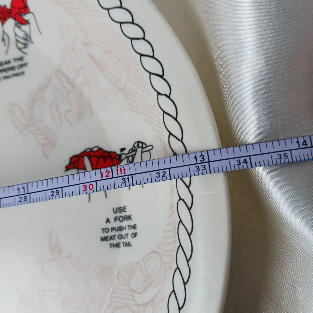 How To Eat A Lobster 13'' Plastic Oval Seafood Platter-lot of 4